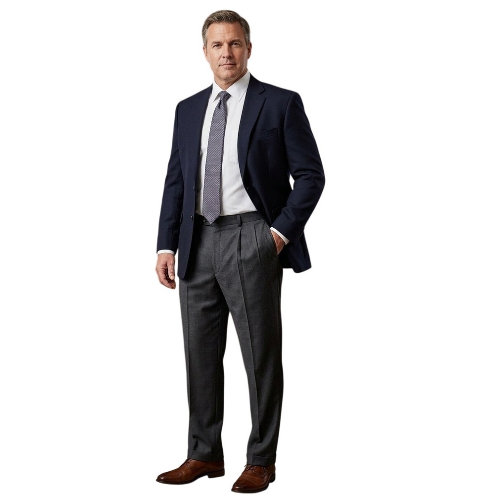 NWT Member's Mark Men Wool Dress Pants Pleated Super 130s Made in Italy 38x30